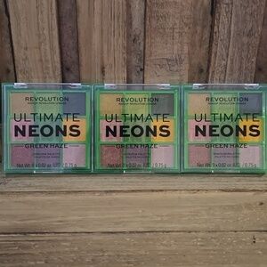 (3) Makeup Revolution Beauty Ultimate Neons 9 Eyeshadow Palette - Green Haze